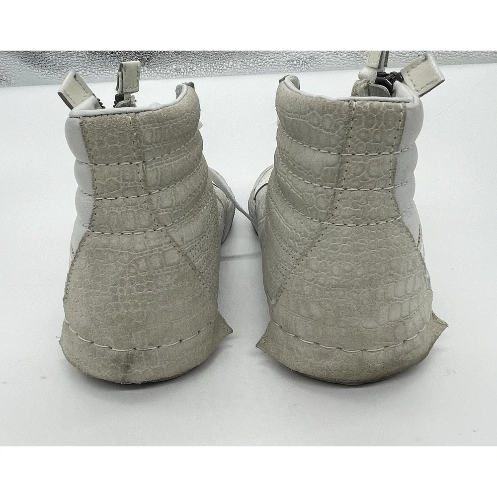 VANS SK8-Hi Reissue Cap Glitter Womens Sz 8 Mens 6.5 White Casual Shoes Sneakers